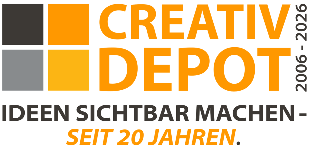 CREATIV DEPOT Georgsmarienhütte, Logo 20 Jahre Digitaldruck, Werbetechnik, Textilveredelung & Werbemittel aus einer Hand.